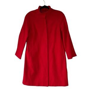 Vintage Sigrid Olsen Wool Cashmere Trench Coat Jacket Long Red Button Lined Sz 6